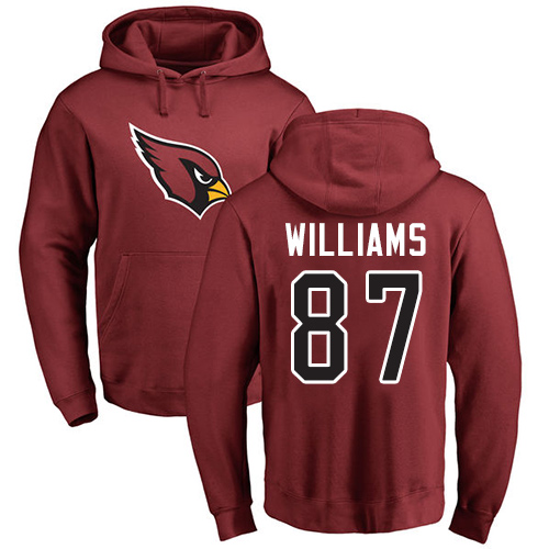 Arizona Cardinals Men Maroon Maxx Williams Name And Number Logo NFL Football 87 Pullover Hoodie Sweatshirts